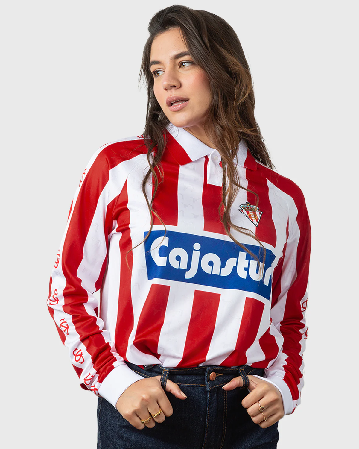 1993 REAL SPORTING Manga larga - Camiseta fútbol retro - Image 4